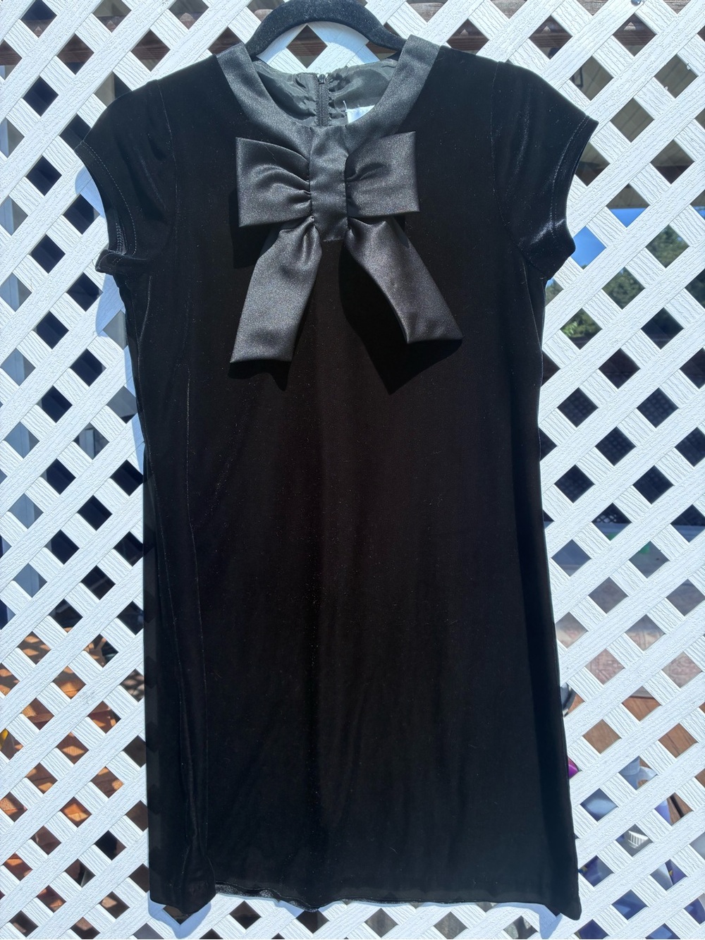 Vintage Girl’s Black Velvet Party Dress-12-14